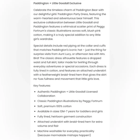 Paddington Bear Girls Dress - Picture 5 of 6